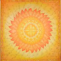 Solar Plexus mandala, 80x80 cm, silk painting